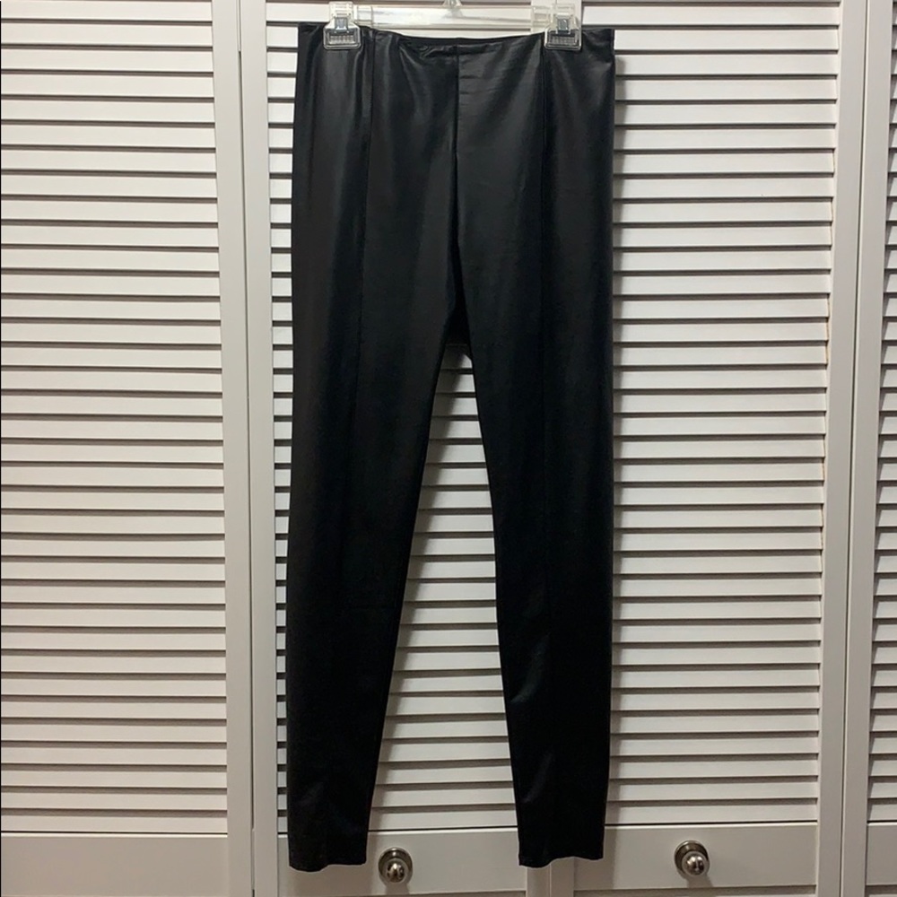 Black faux leather leggings